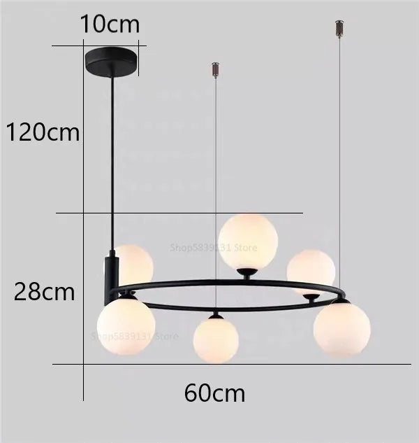 Afralia™ Glass Ball Pendant Light Chandelier, Height Adjustable Metal G9 Bulb Lamp