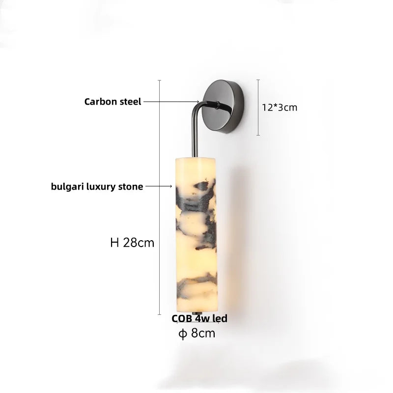 Afralia™ Nordic LED Wall Sconce Marble Wood Canopy Vanity Light