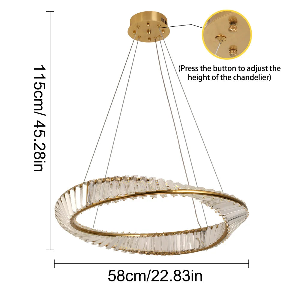 Afralia™ Ring LED Pendant Light: Luxury Gold Chandelier for Home Decoration