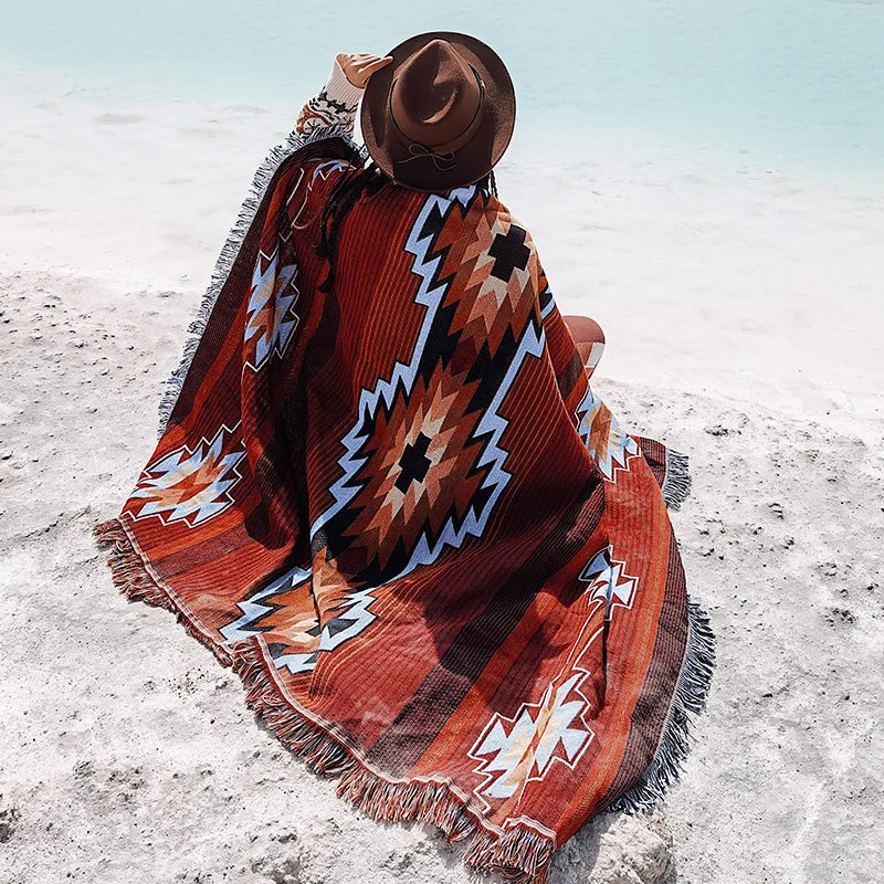 Afralia™ Bohemian Knit Throw Blanket