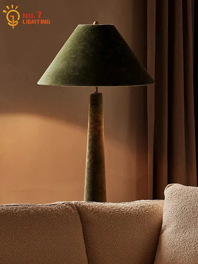 Afralia™ Velvet Fabric Decor Floor Lamp LED E27 Modern Light for Villa Living Room