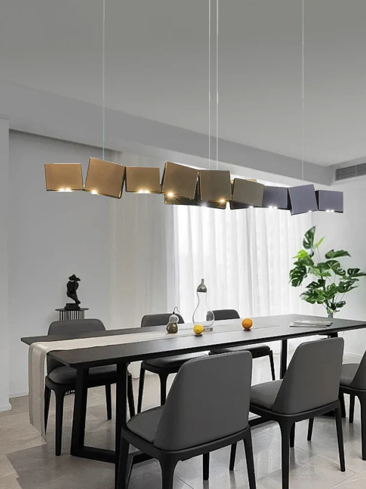 Afralia™ Box Shape Pendant Light for Dining Table Bar Kitchen Island Decor