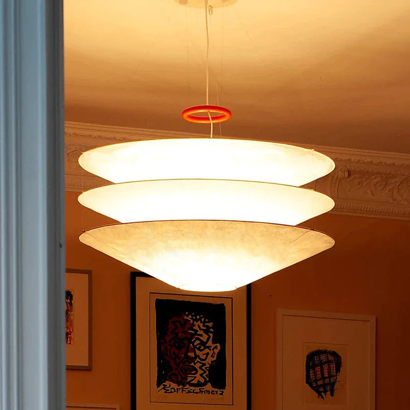 Afralia™ Wabi Sabi Paper Pendant Light: Janpanese Art LED Hanging Lamp for Dining Room