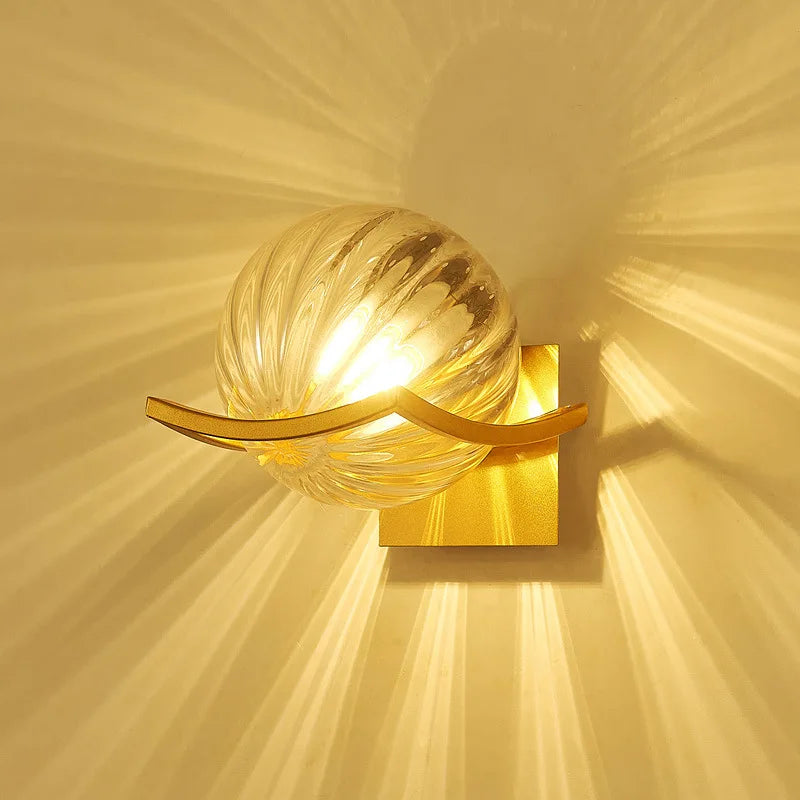 Afralia™ Gold Glass Ball Wall Lamp for Modern Indoor Lighting Décor