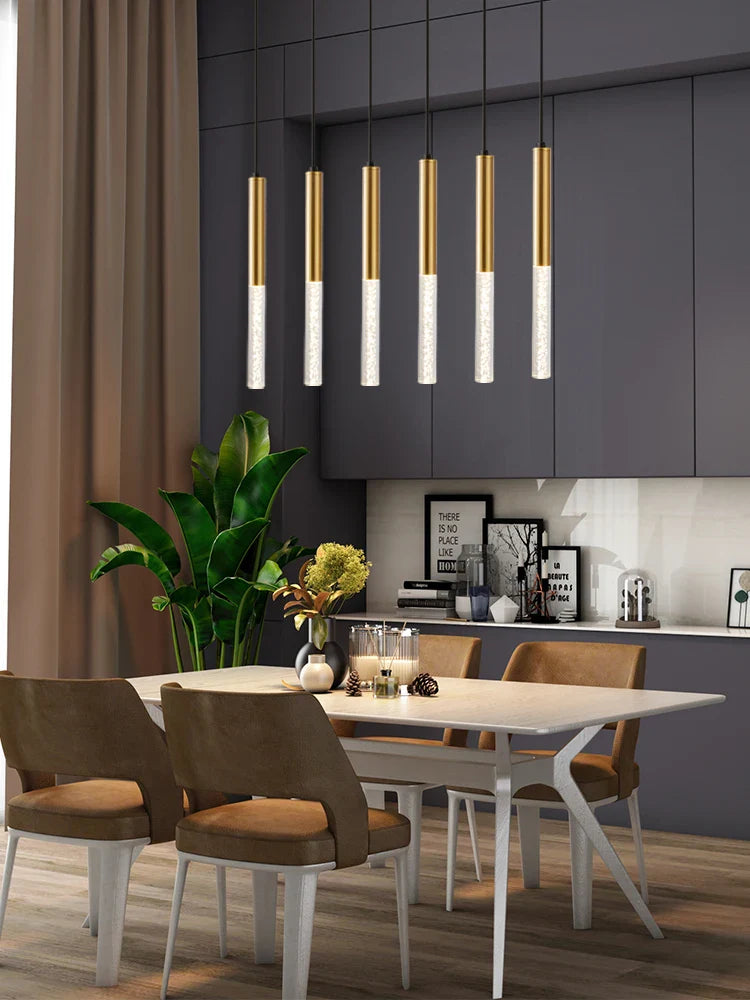 Afralia™ Modern Black Cylinder Pendant Lights for Kitchen Island & Bar