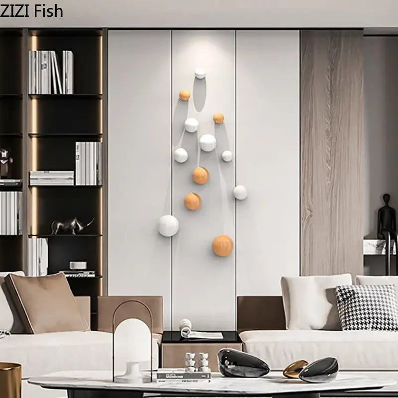 Afralia™ Metal Ball Wall Ornaments Decor for Living Room Aesthetics