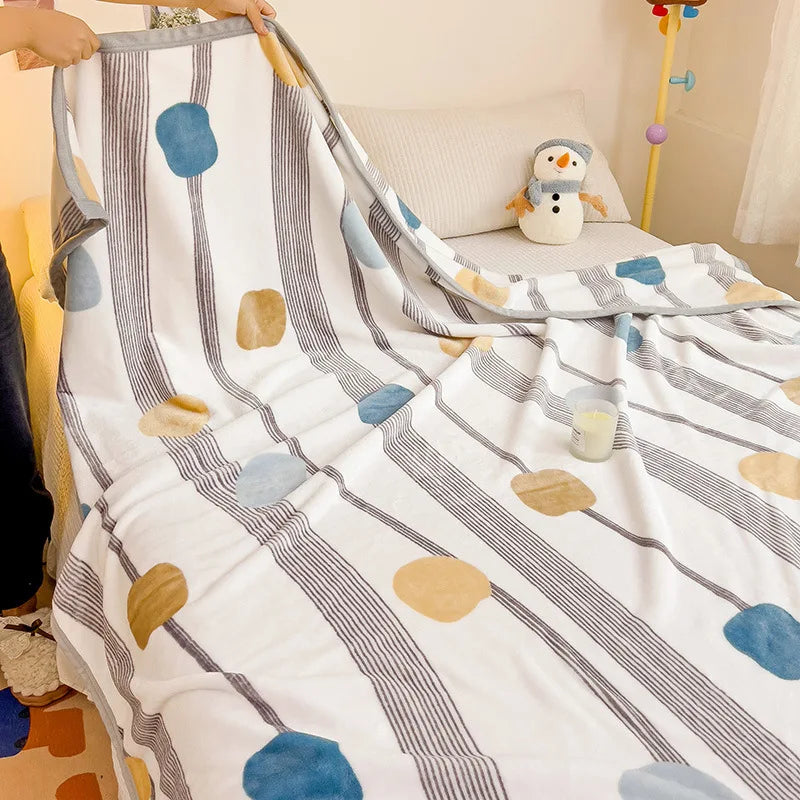 Afralia™ Cartoon Milk Velvet Blanket: Soft Coral Fleece Summer Sofa Cover & Queen Blanket