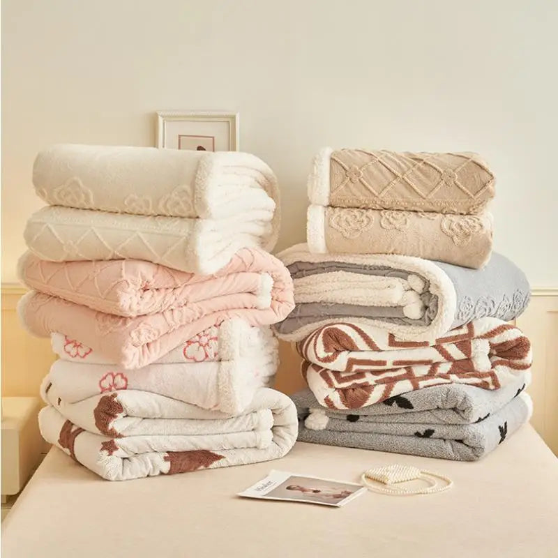Afralia™ Winter Wool Blanket: Warm, Thick, Soft Bed Cover for Office, Sofa, or Home