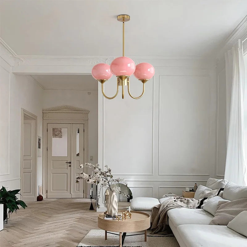 Afralia™ Glass Ball Chandelier Pendant Light for Living Dining Room