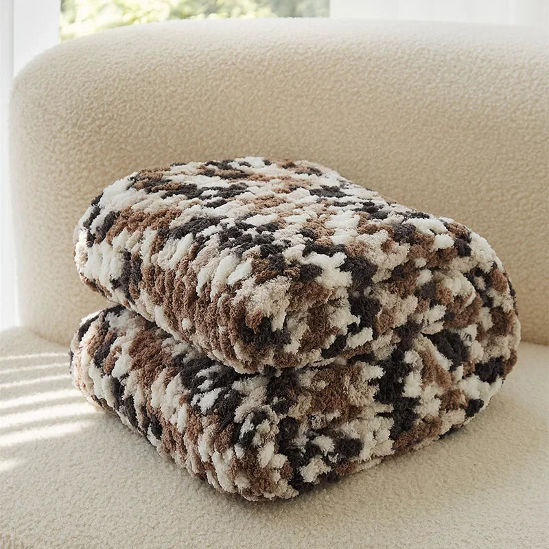 Afralia™ Knitted Jacquard Blanket Throw 130x160cm 1400g