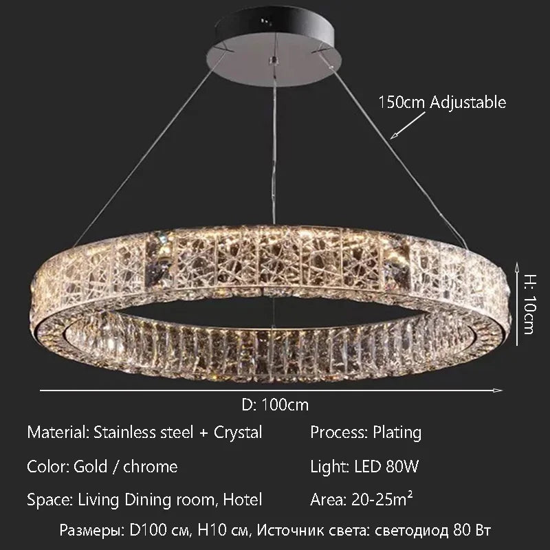 Afralia™ LED Crystal Chandelier: Modern Luxury Lighting for Stylish Home Decor