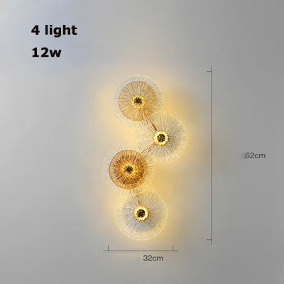 Afralia™ Modern Gold Glass Chandelier LED Ceiling Light for Dining & Living Room