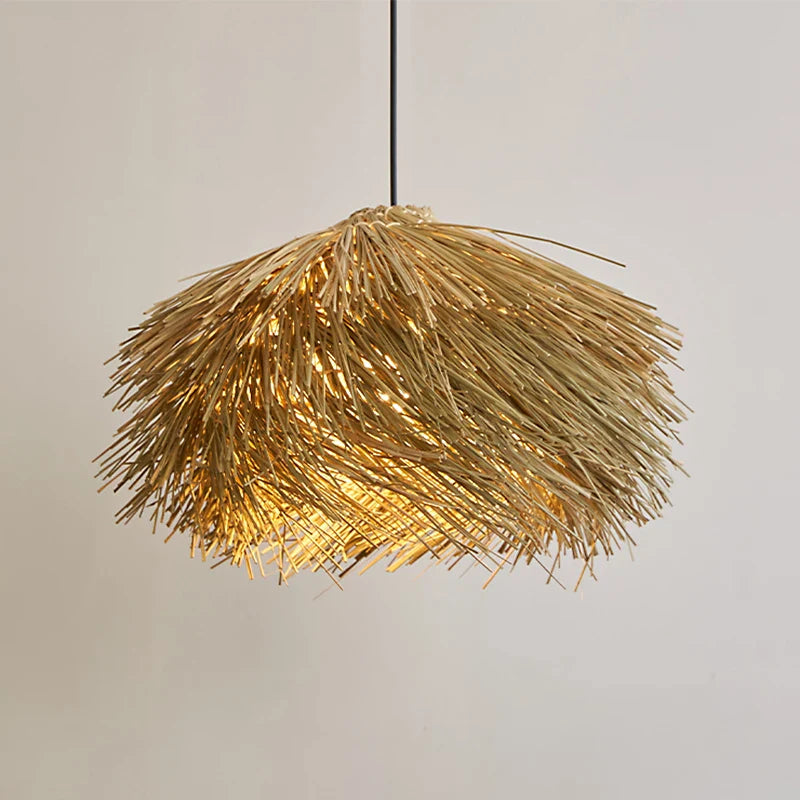 Afralia™ Wabi Sabi Rattan Ceiling Pendant Light for Home Decor, Restaurant, Bar, Hotel