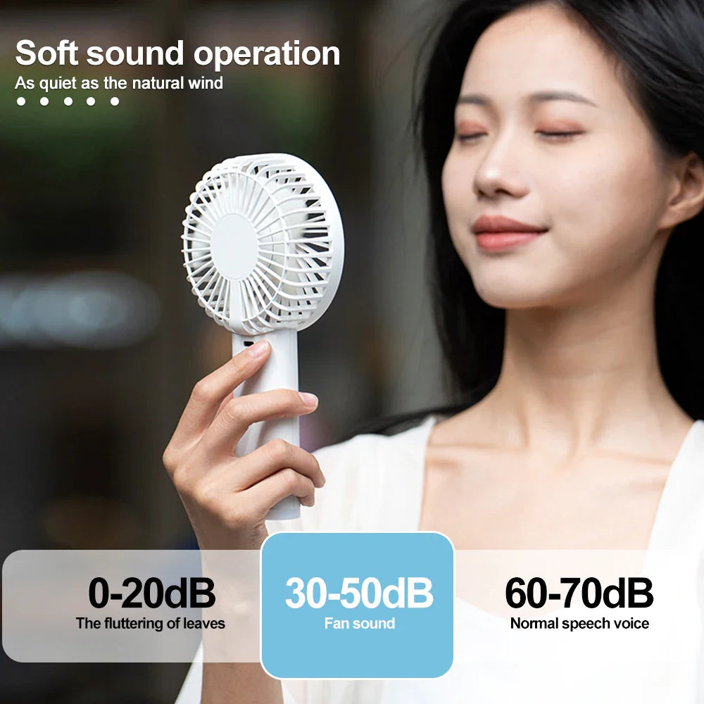 Afralia™ Mini Fan Night Light LED Rechargeable USB Portable Handheld Quiet Stand