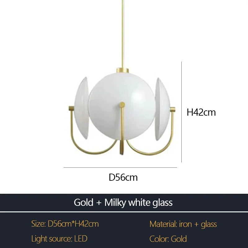 Afralia™ Nordic Glass Chandelier with LED for Living Room Bedroom Lighting