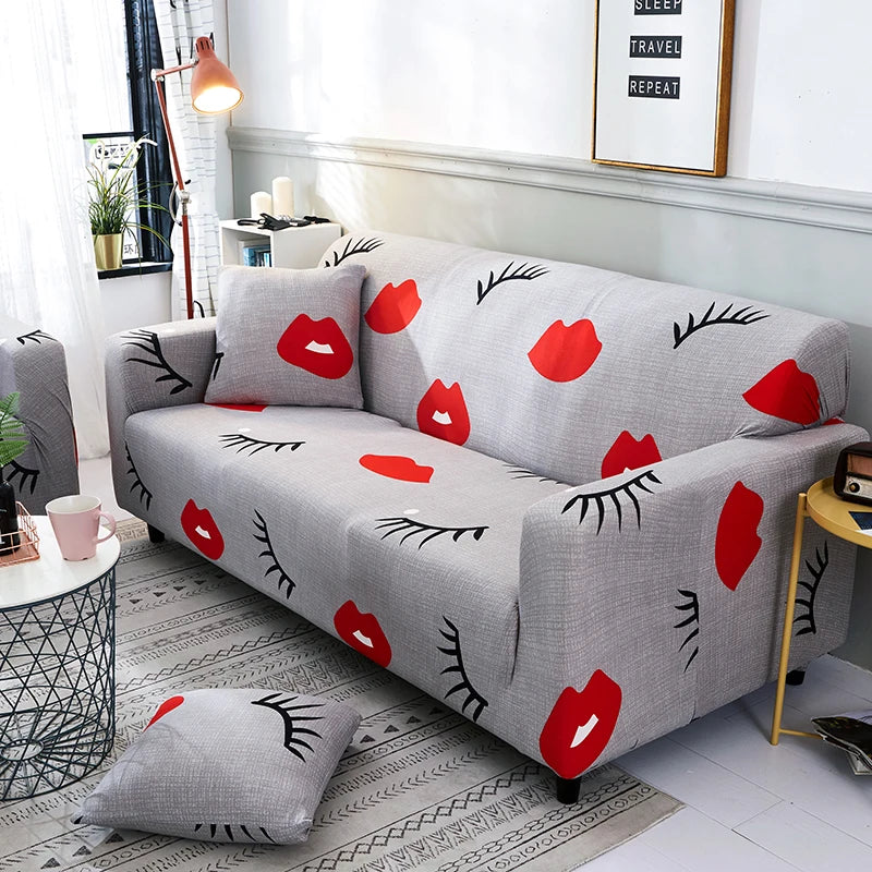 Afralia™ Printed Stretch Sofa Cover Slipcover for 3 Seater Couch Home Protector