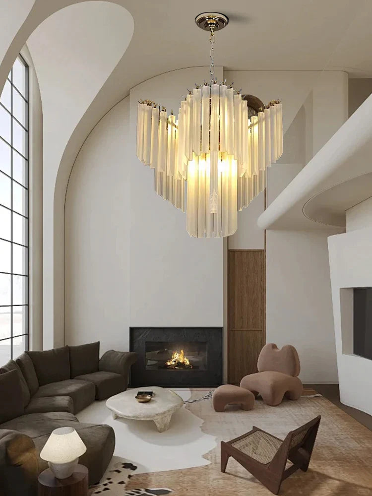 Afralia™ White Glass Crystal Large Pendant Light: Elegant Nordic Design for Your Room