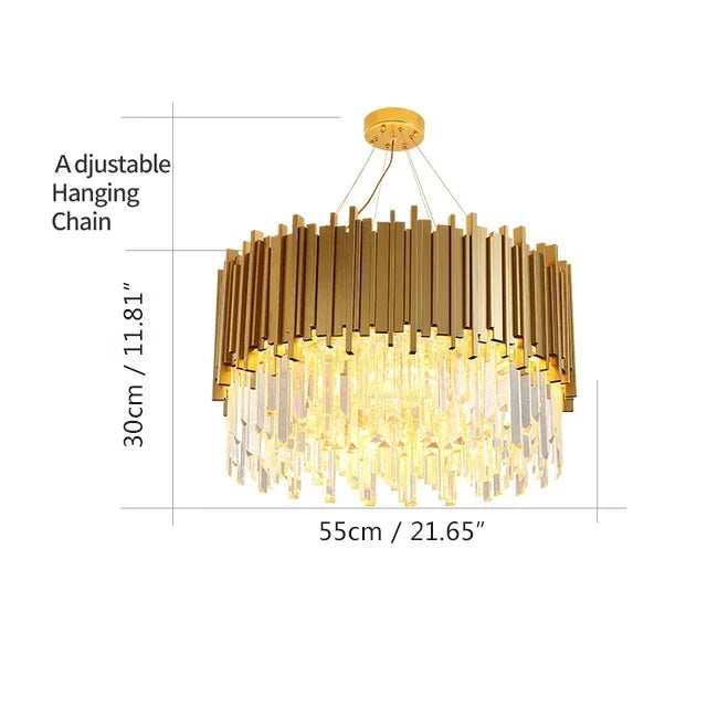 Afralia™ Gold Black Crystal Chandeliers LED Ceiling Light for Luxe Living & Hospitality