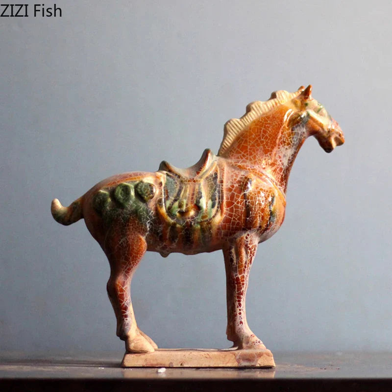 Colorful Ceramic Horse Statue Afralia™ Decor - Modern Artwork Porcelain Animals Sculpture
