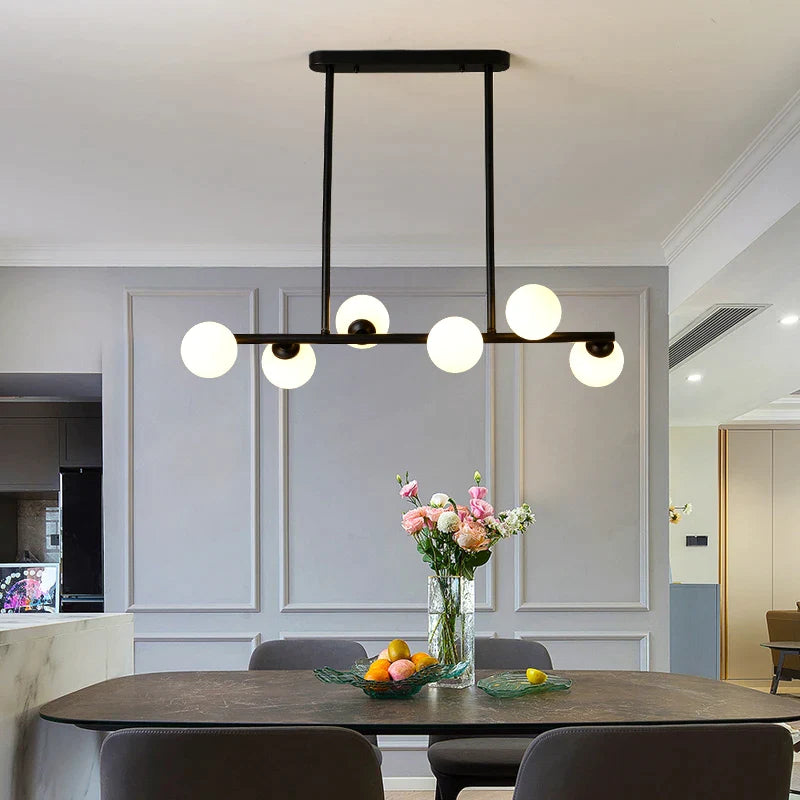 Afralia™ Glass Balls Chandelier: Stylish Suspension Lighting for Dining Room, Kitchen, and Office