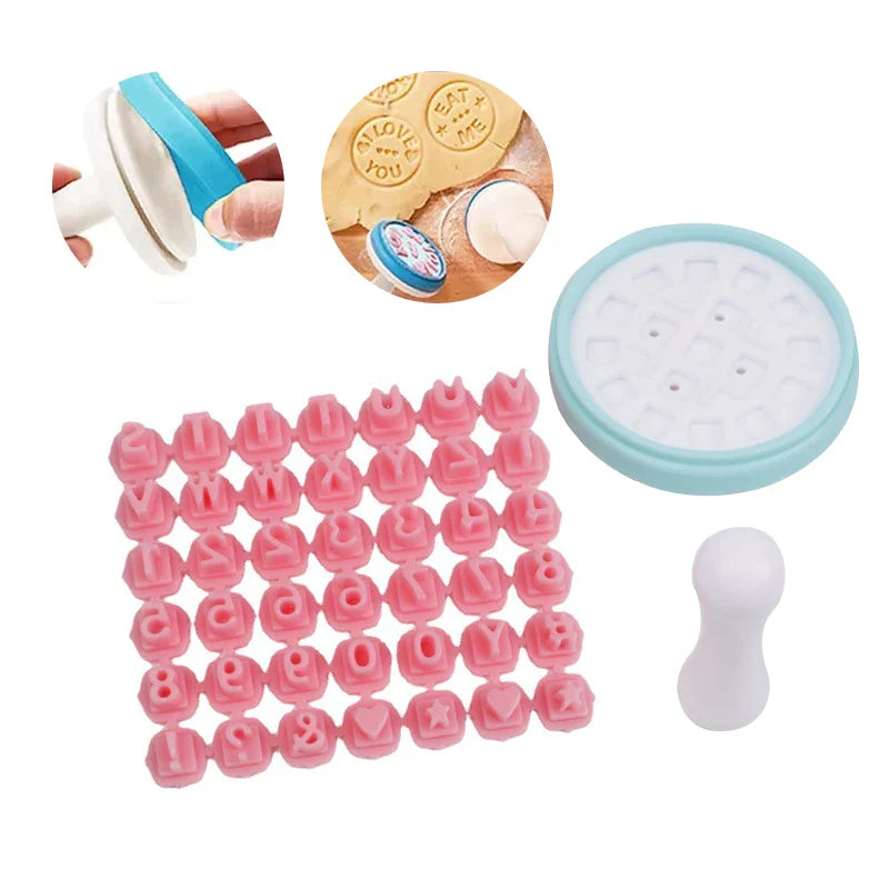Afralia™ Cookie Stamps Letters Number Mold Set for Baking Decoration, Kitchen Tools