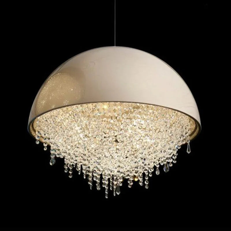 Afralia™ Luxury Crystal Tassel Chandelier for Home Decor LED Hanging Lamp