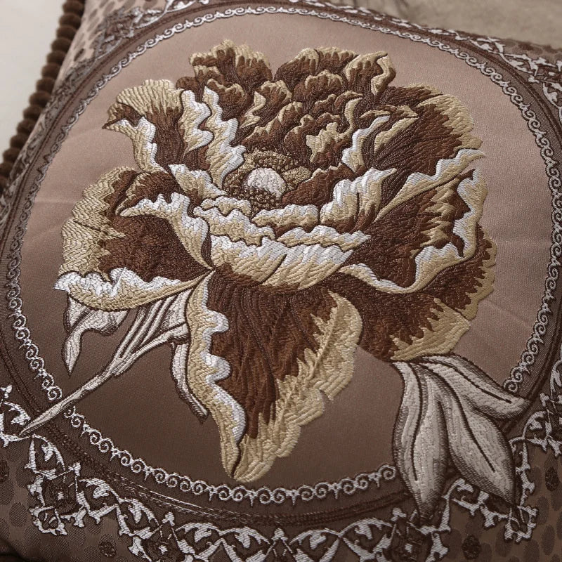 Afralia™ Floral Jacquard Pouf Cushion Cover, 48*48, Plush Sofa, Bedroom Pillow Case