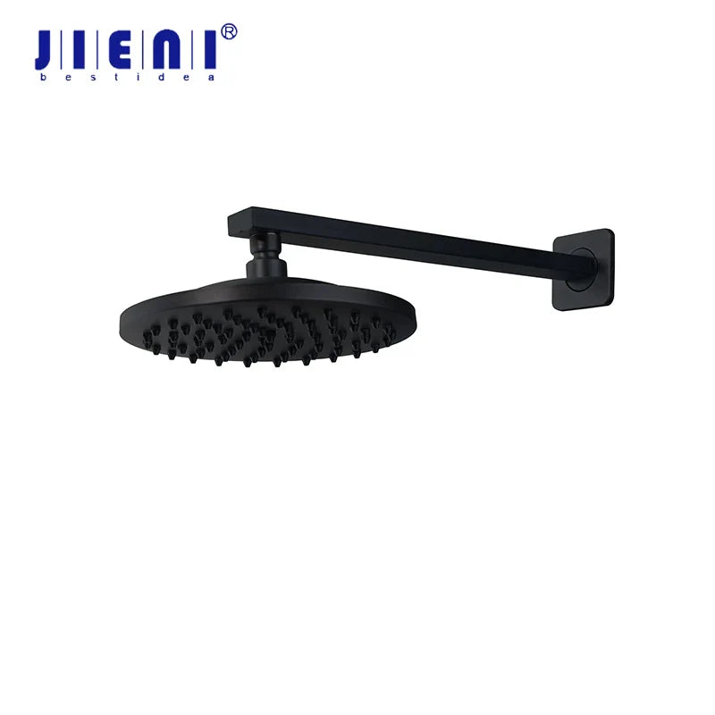 Afralia™ Matte Black & Antique Brass Rainfall Tub Mixer Faucet with Golden Round Shower Head