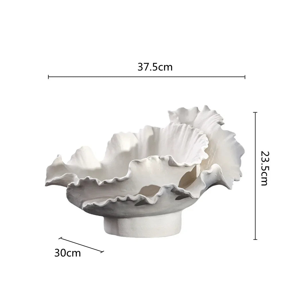 Afralia™ Ceramic Wavy Flower Vase - Home Decoration and Storage Organization
