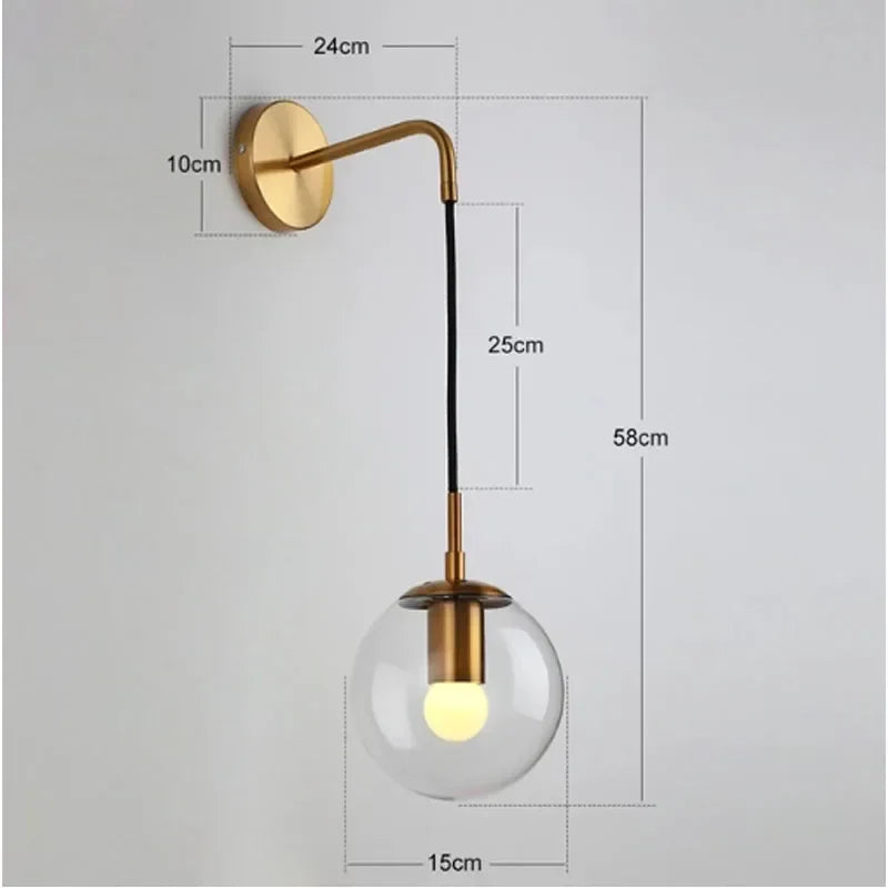 Afralia™ Glass Ball LED Pendant Light Modern Chandelier for Living Room Decor