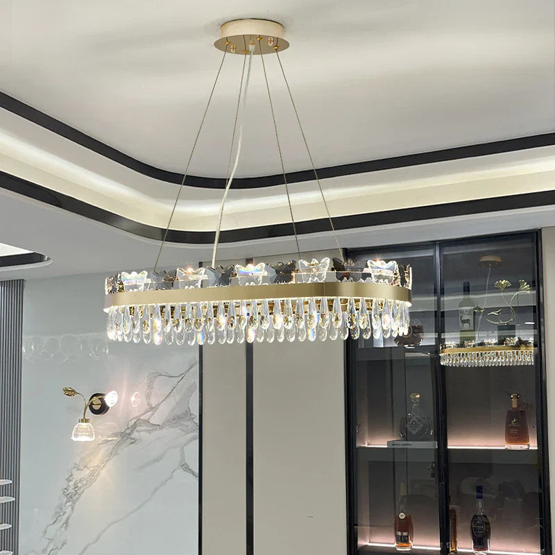Afralia™ Crystal Butterfly Living Room Lamp: Luxury Postmodern Dining Room Lighting