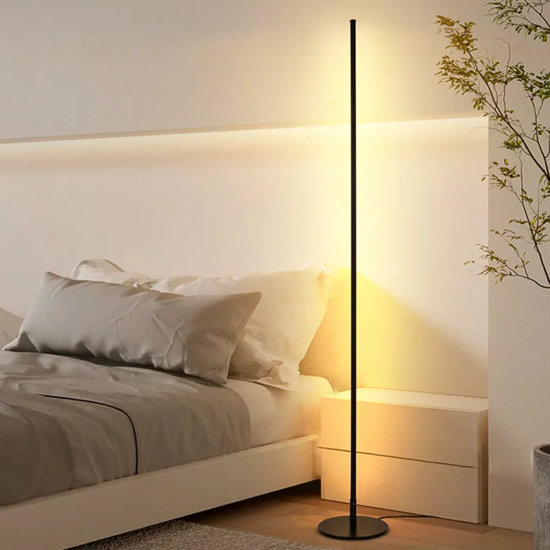 Afralia™ LED Floor Lamp 15W Aluminum Iron Paint Black/White Living Room Bedroom Lighting