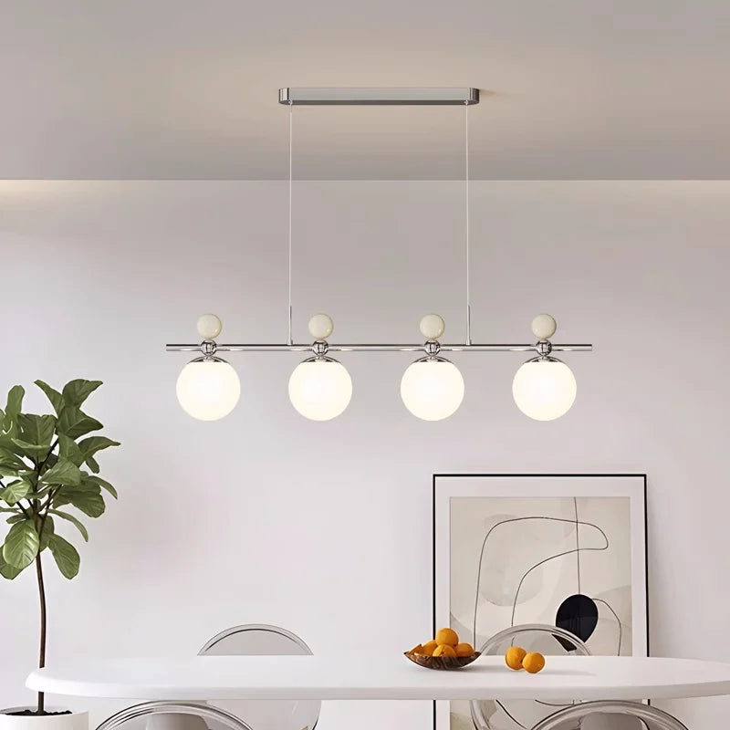 Afralia™ Modern LED Chandelier Glass Metal Health Eye Protect Living Room Light