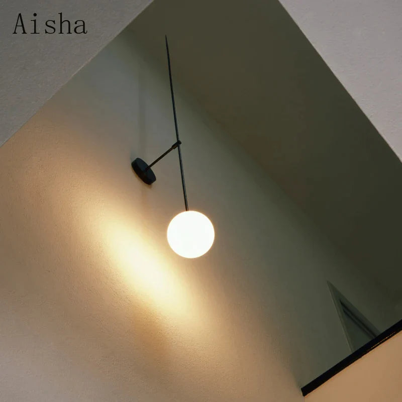 Afralia™ Minimalist LED Wall Lamps, Gold/Black, Modern Line Design for Bedroom, Living Room