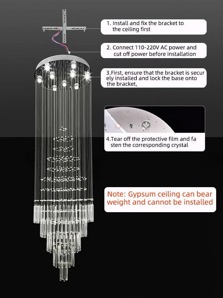 Afralia™ Crystal Chandelier: Modern Nordic LED Pendant Light for Kitchen Living Room Staircase