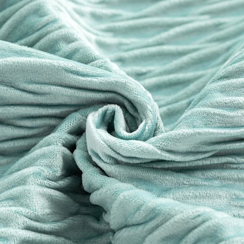 Afralia™ Velvet Striped Pleated Square Pillowcase