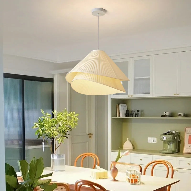 Afralia™ Nordic Fabric LED Chandelier Minimalism Pendant Light for Bedroom Dining Room