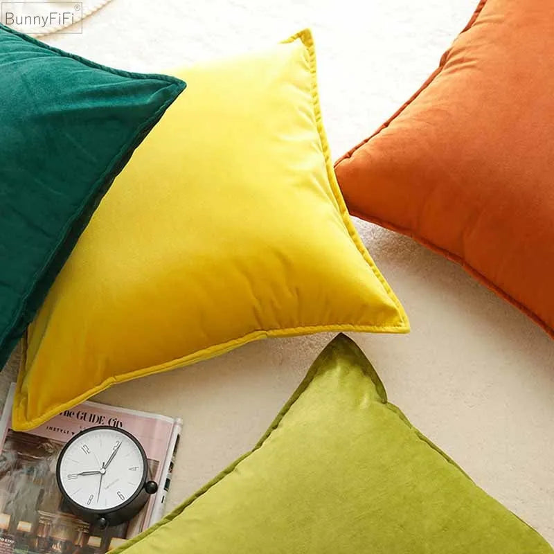 Afralia™ Velvet Cushion Cover for Sofa, Bed, Office - Modern Style and Comfort