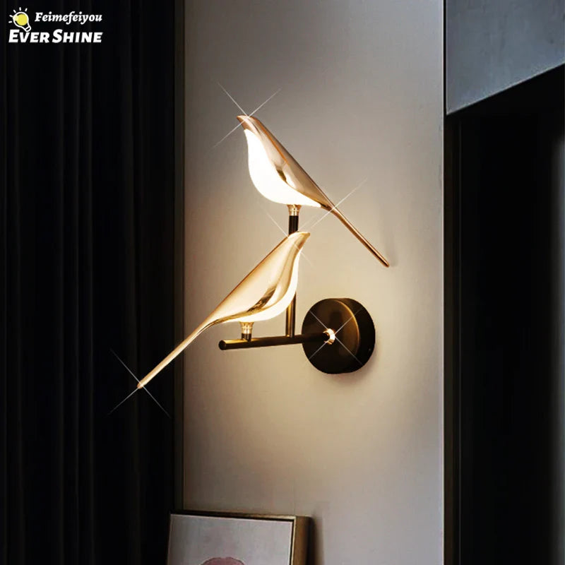 Afralia™ Magpie LED Wall Lamp | Indoor Home Lighting for Living Room Bedside Kitchen Mirror