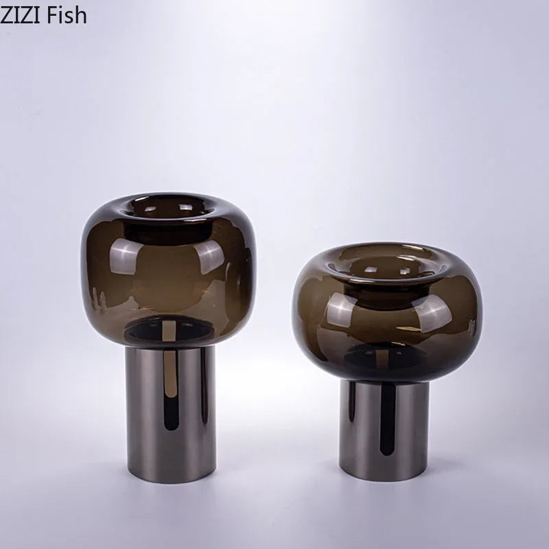 Afralia™ Dark Glass Vase for Desk Decor, Creative Hydroponics Floral Ornaments