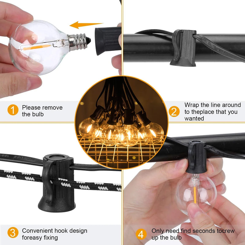 Afralia™ Outdoor Connectable Globe LED String Lights for Garden Decor