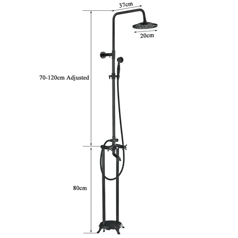 Afralia™ Clawfoot Tub Faucet with Handshower, Free Standing Rainfall Shower System