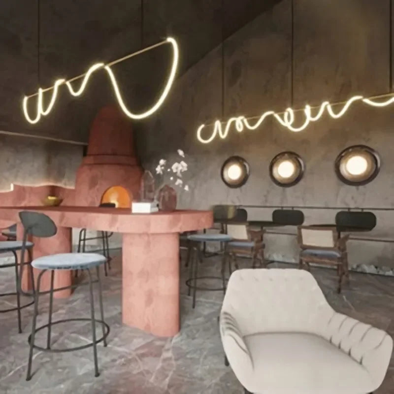 Afralia™ Modern Minimalist Dimmable LED Chandelier for Home Decor and Dining Room