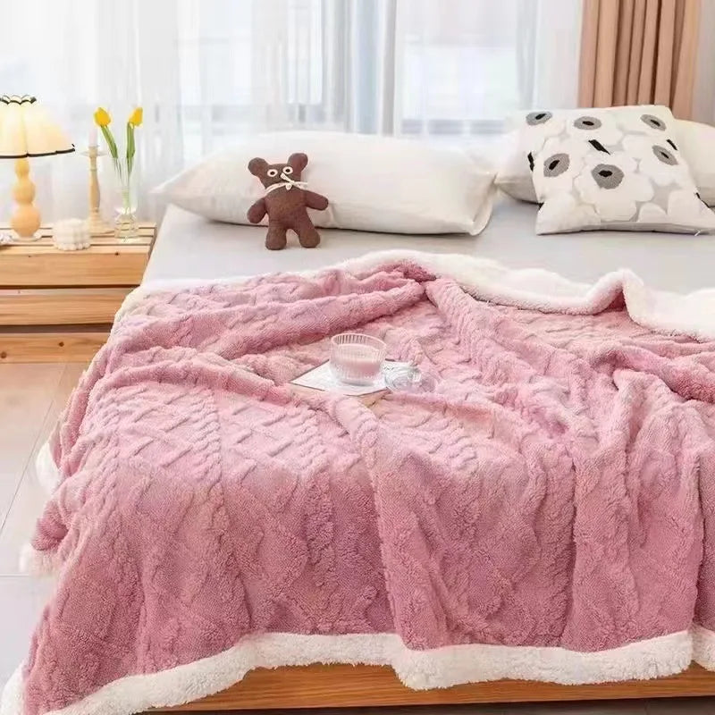 Afralia™ Tafurong Winter Blanket 150/180x200cm - Double-sided Plush Bedspread