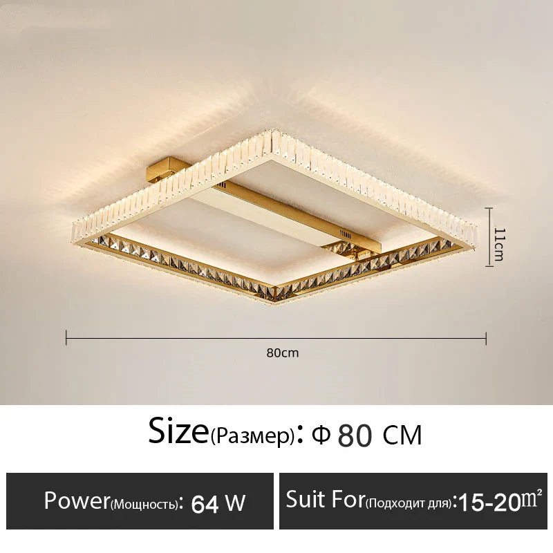 Afralia™ Luxury LED Crystal Ceiling Chandelier for Modern Living Room Lighting