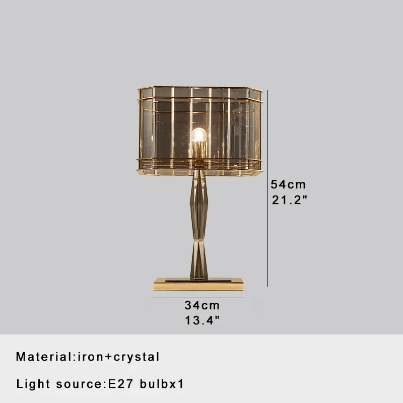 Afralia™ Crystal Table Decor Lamp 3000K E14 Bulb Desk Light for Bedside Office