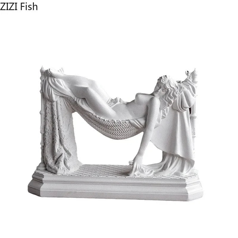 Afralia™ Mythical Goddess Resin Sculpture Desk Ornament Figurine Room Decor