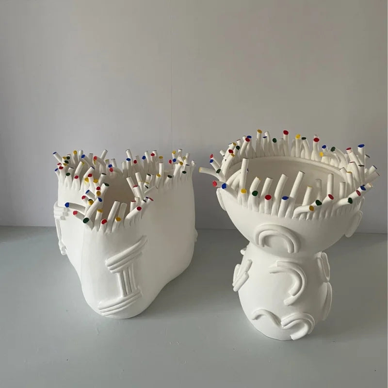 Afralia™ Abstract Coral Shapes Flower Pot Vase: Colorful Ceramic Handicraft for Home Decoration