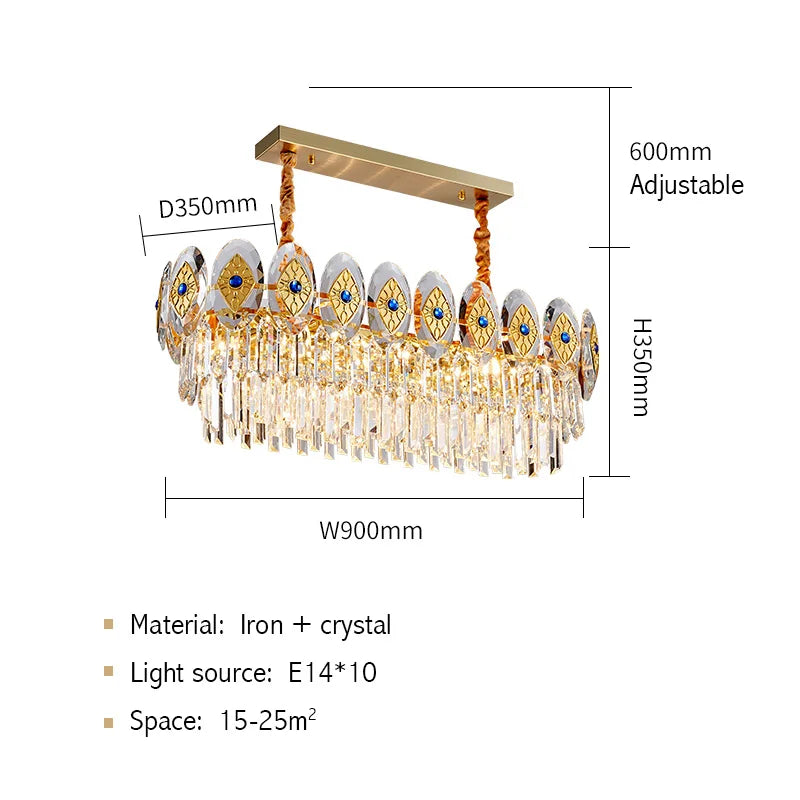 Afralia™ Opulent Crystal Chandelier: Gold LED Luxury Lighting for Living Room
