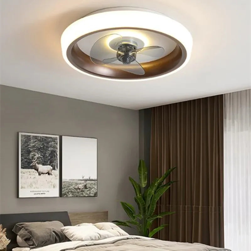 Afralia™ Modern Gold LED Ceiling Fan with Invisible Blades & Remote Control